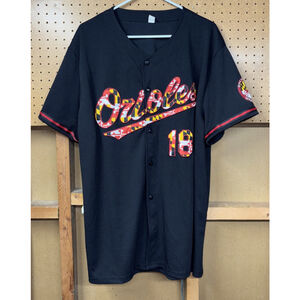 Baltimore Orioles Jersey #18 Black Elevin Group Maryland Flag Jersey Adult XL